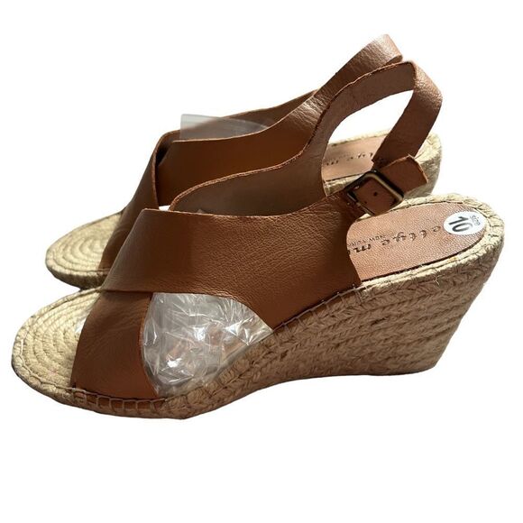 Bettye Muller Wedge Sandals Womens 10M Tan Venus Espadrille Strappy Shoes - Picture 5 of 6